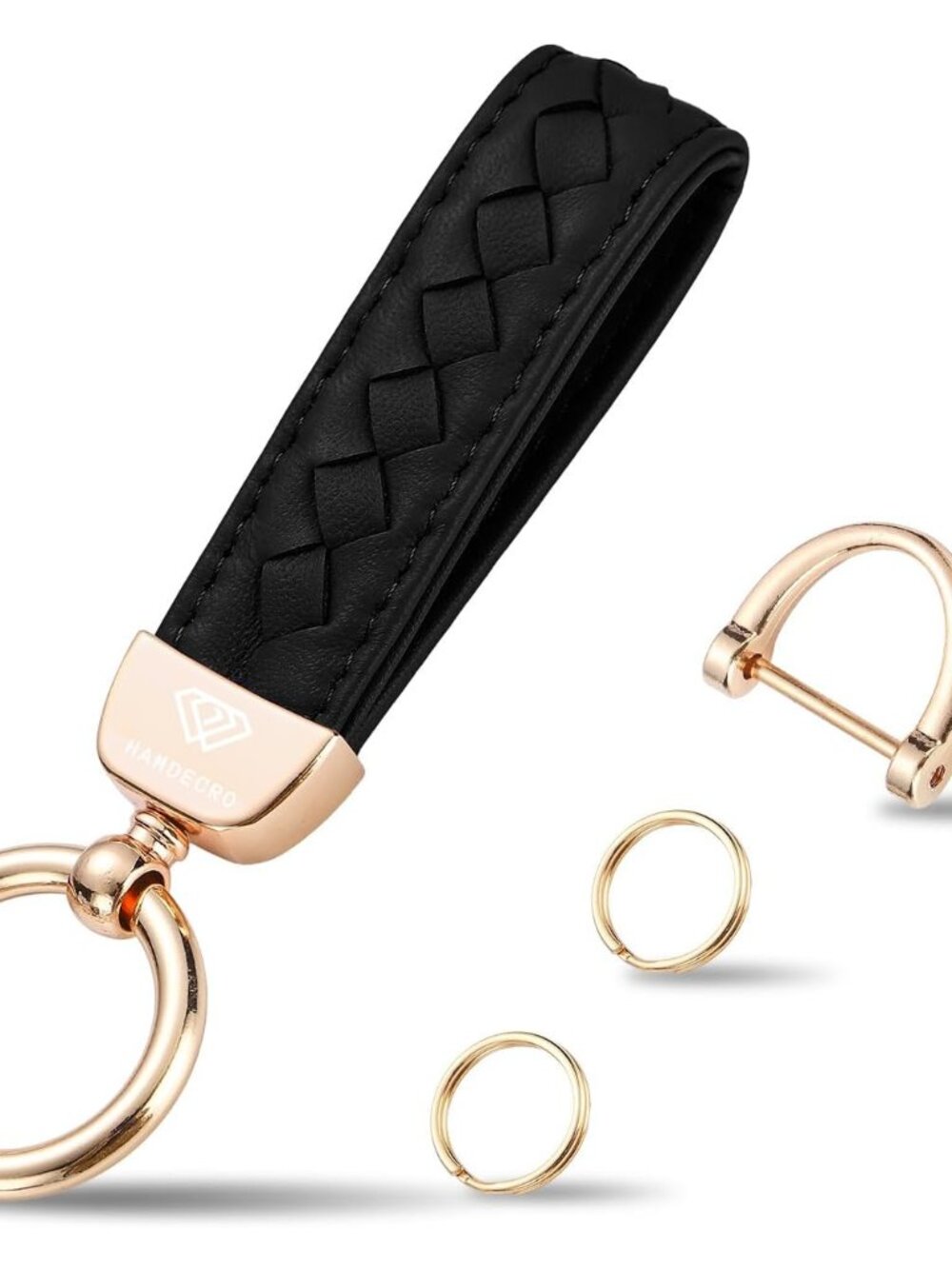 Genuine Leather Car Keychain - Universal Key Fob Holder for Women & Men